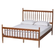 Baxton Studio Deance Retro-Modern Walnut Brown Finished Wood Queen Size Platform Bed